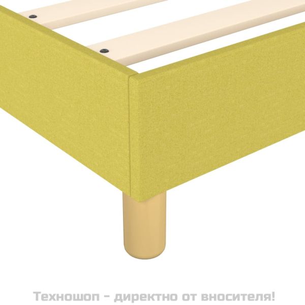 Рамка за легло с пружини, зелена, 200x200 см, плат