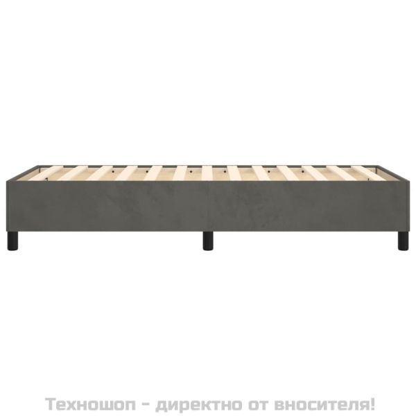 Рамка за легло с пружини, тъмносива, 90x190 см, кадифе