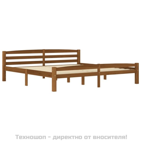 Рамка за легло, меденокафява, борово дърво масив, 200x200 см