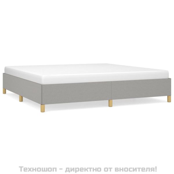 Рамка за легло без матрак, светлосива, 200x200 см, плат