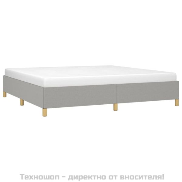 Рамка за легло без матрак, светлосива, 200x200 см, плат