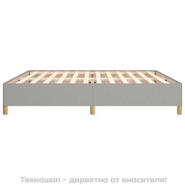 Рамка за легло без матрак, светлосива, 200x200 см, плат