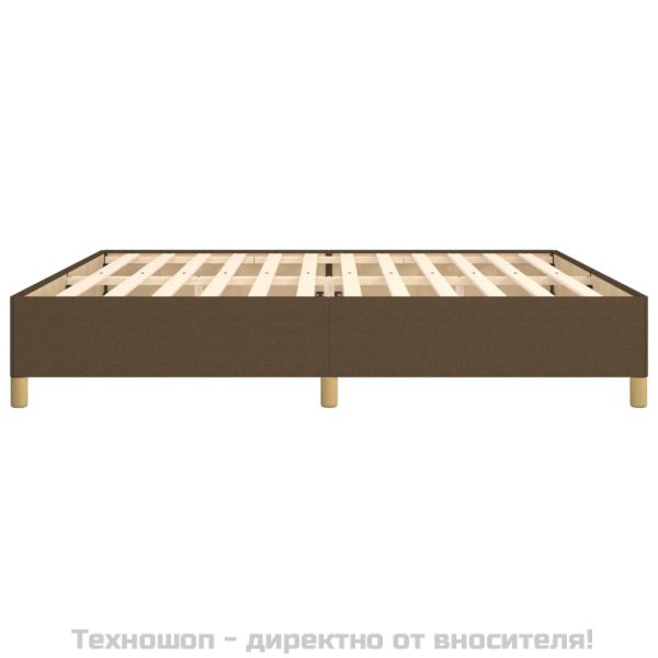 Рамка за легло без матрак, тъмнокафява, 200x200 см, плат