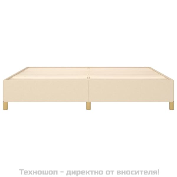 Рамка за легло без матрак, кремава, 200x200 см, плат