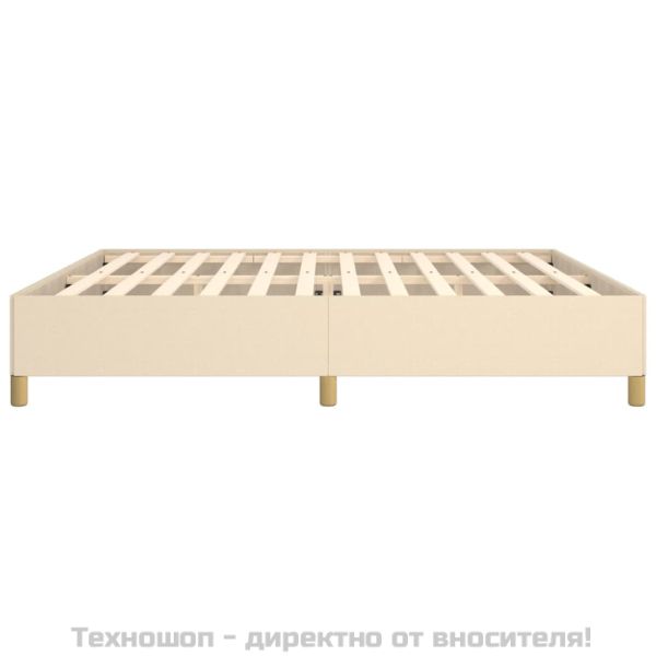 Рамка за легло без матрак, кремава, 200x200 см, плат