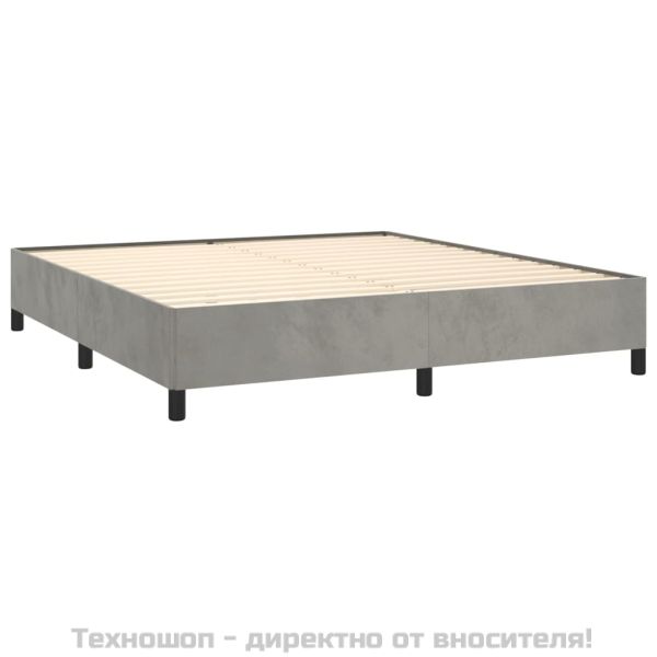 Рамка за легло без матрак, светлосива, 180x200 см, кадифе