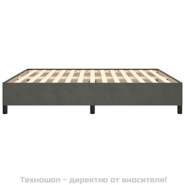 Рамка за легло без матрак, тъмносива, 180x200 см, кадифе
