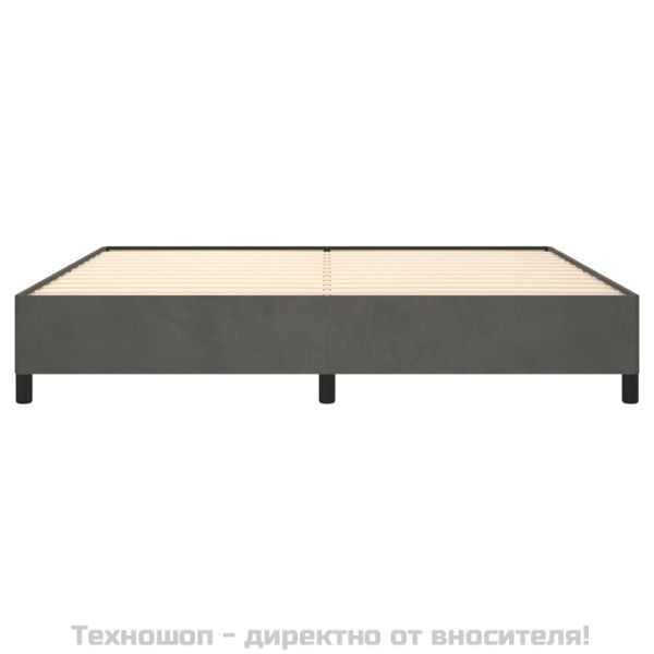 Рамка за легло без матрак, тъмносива, 200x200 см, кадифе