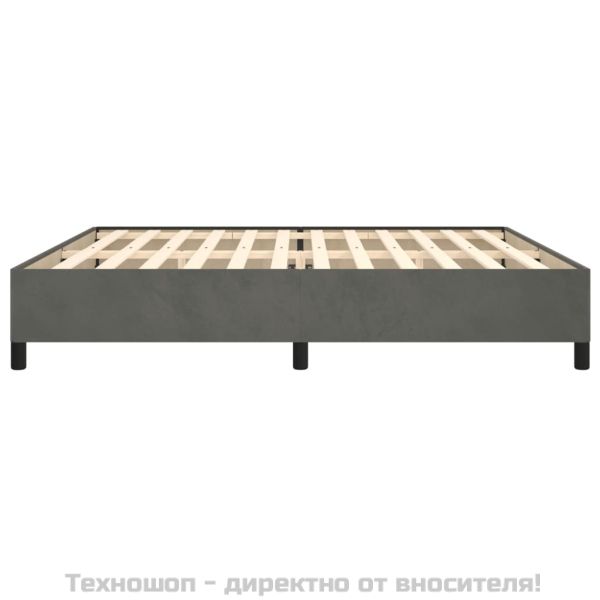 Рамка за легло без матрак, тъмносива, 200x200 см, кадифе