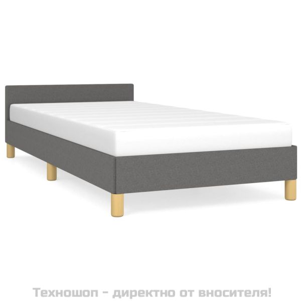 Рамка за легло без матрак, тъмносива, 80x200 см, плат