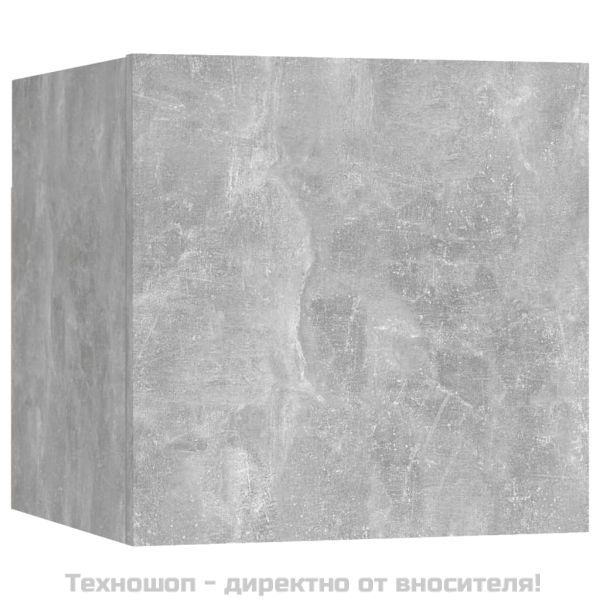 Комплект ТВ шкафове от 6 части, бетонно сиви, инженерно дърво