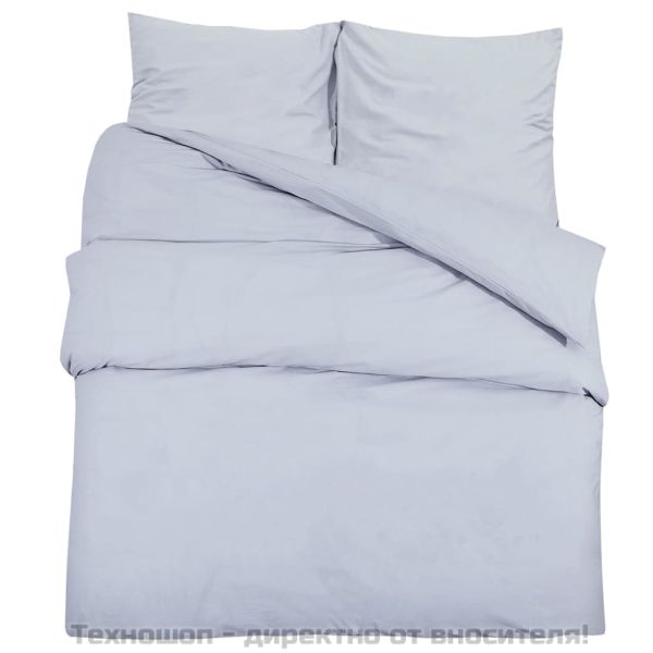 Комплект спално бельо, cиво, 135x200 см, памук