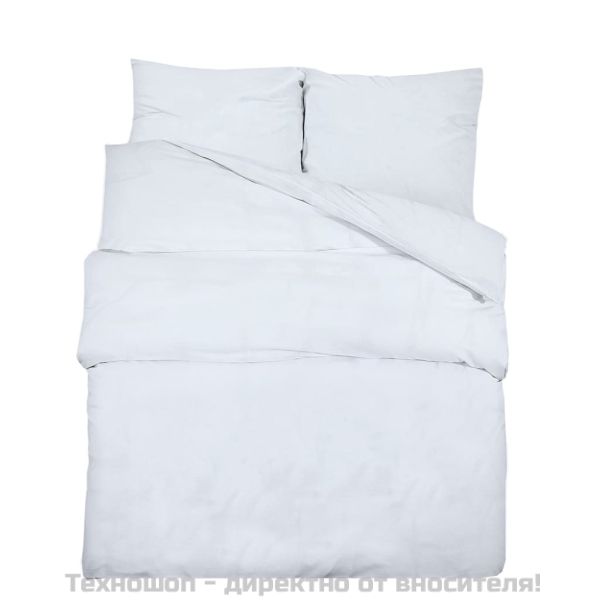 Комплект спално бельо, бяло, 135x200 см, памук