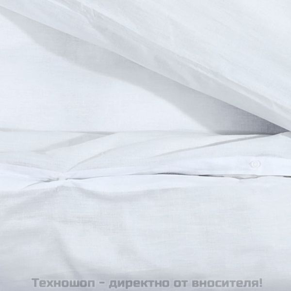 Комплект спално бельо, бяло, 135x200 см, памук
