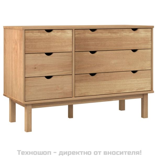 Шкаф с чекмеджета OTTA, 111x43x73,5 см, борово дърво масив