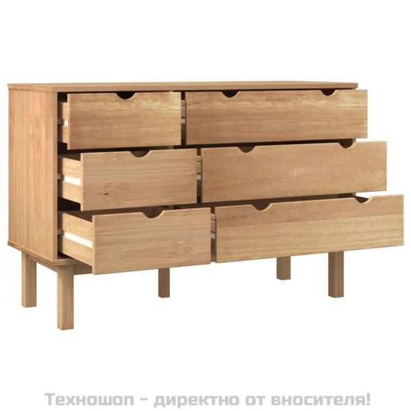 Шкаф с чекмеджета OTTA, 111x43x73,5 см, борово дърво масив