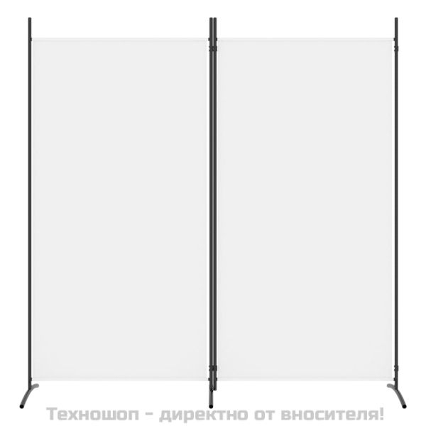 Параван за стая, бял, 2 панела, 175x180 см, плат