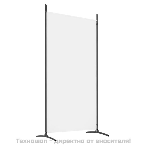 Параван за стая, бял, 2 панела, 175x180 см, плат