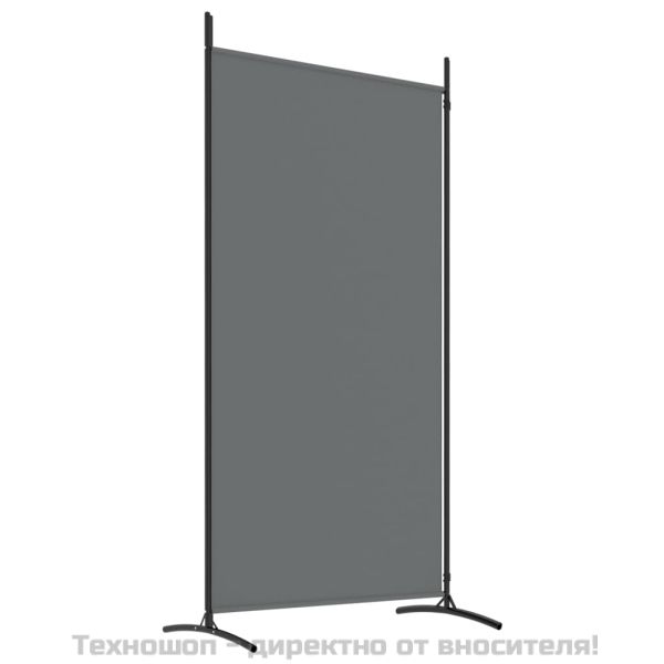 Параван за стая, 2 панела, антрацит, 175x180 cм, текстил