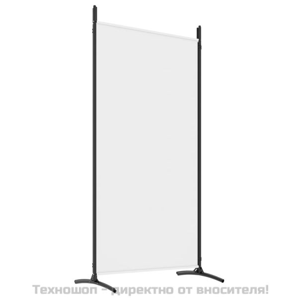 Параван за стая, бял, 4 панела, 346x180 см, плат