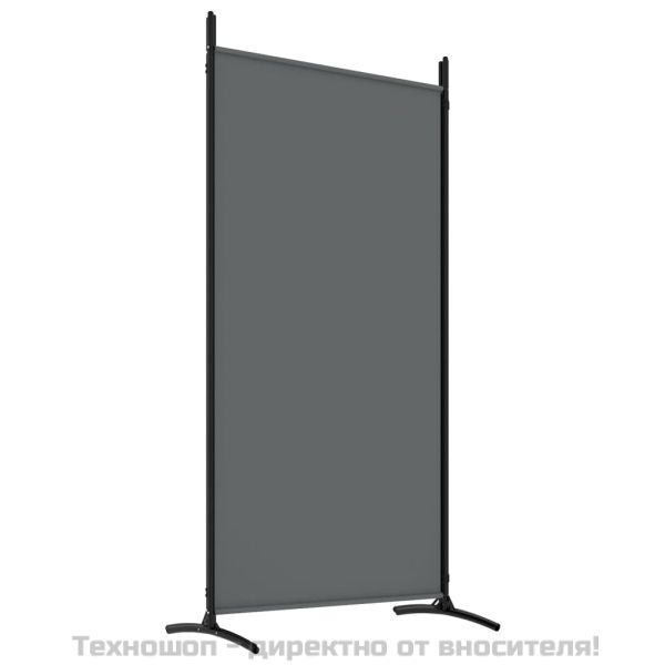 Параван за стая, 4 панела, антрацит, 346x180 cм, текстил