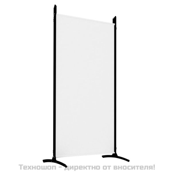 Параван за стая, бял, 5 панела, 433x180 см, плат