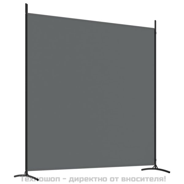 Параван за стая, 2 панела, антрацит, 348x180 cм, текстил