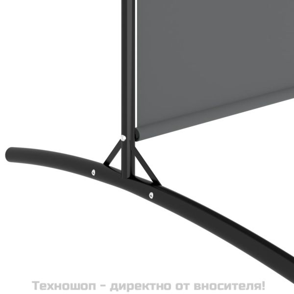 Параван за стая, 2 панела, антрацит, 348x180 cм, текстил