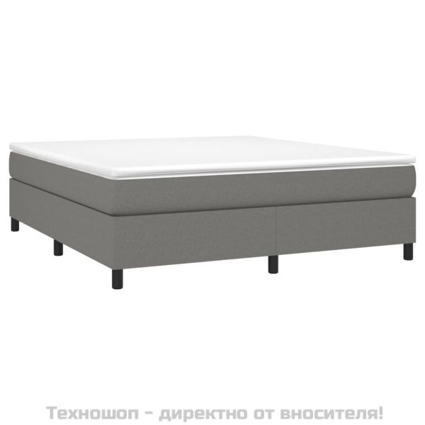 Рамка за легло с пружини, тъмносива, 180x200 см, плат