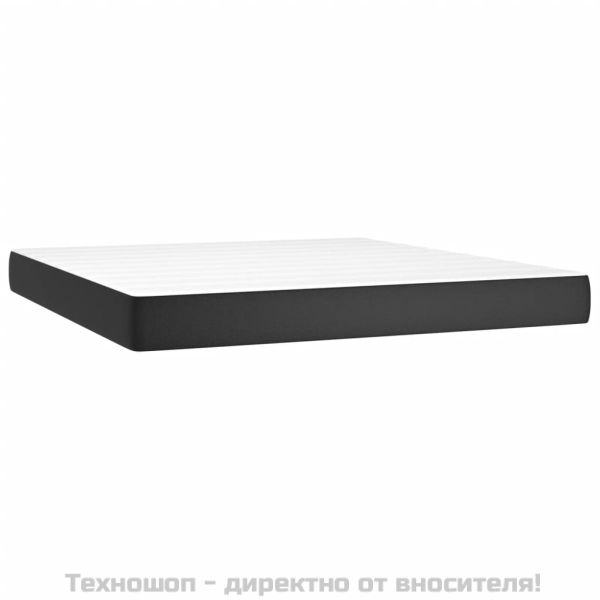 Матрак с покет пружини черен 160x200x20 см изкуствена кожа