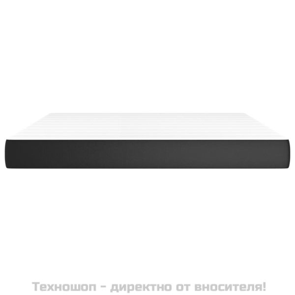 Матрак с покет пружини черен 160x200x20 см изкуствена кожа