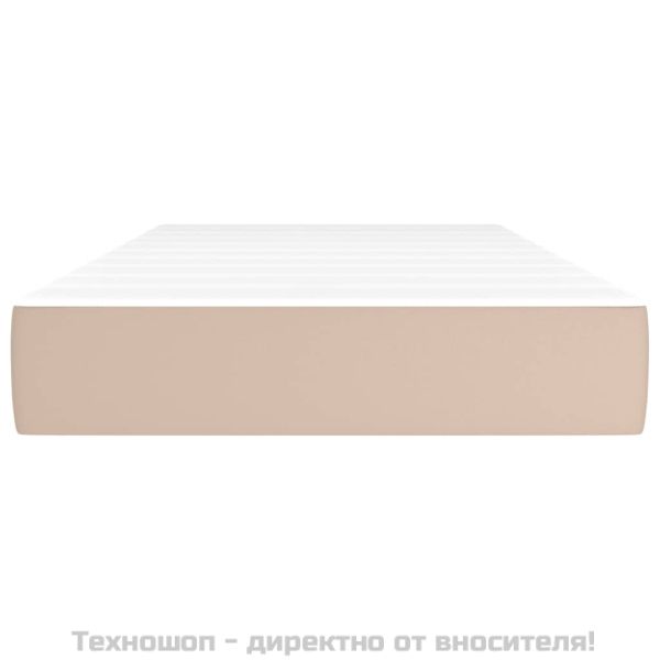Матрак с покет пружини капучино 80x200x20 см изкуствена кожа
