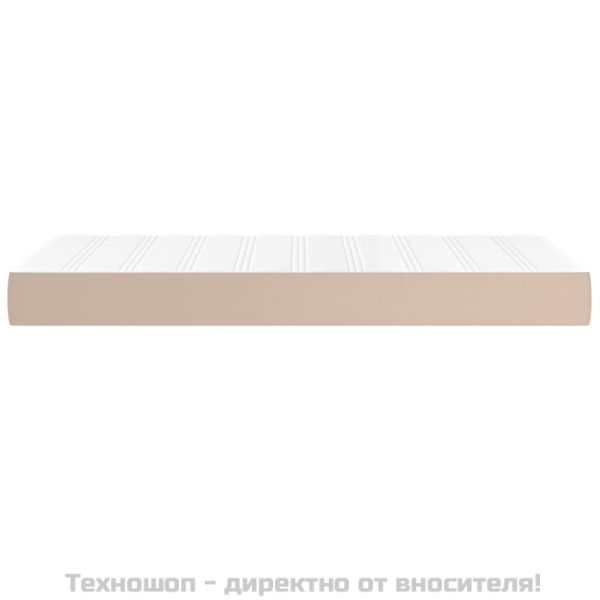 Матрак с покет пружини капучино 80x200x20 см изкуствена кожа