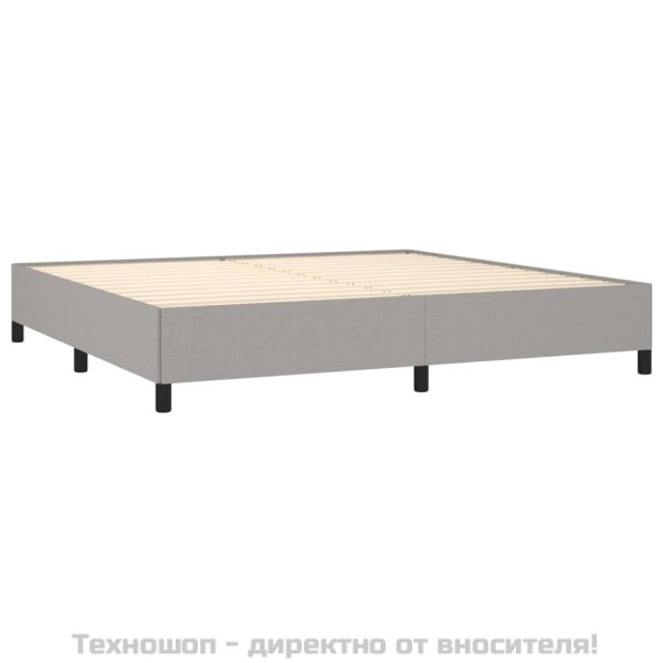 Рамка за легло без матрак, светлосива, 200x200 см, плат