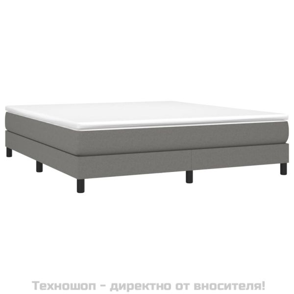 Рамка за легло с пружини, тъмносива, 180x200 см, плат