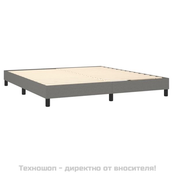 Рамка за легло с пружини, тъмносива, 180x200 см, плат