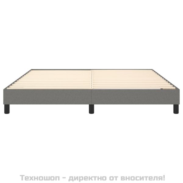 Рамка за легло с пружини, тъмносива, 180x200 см, плат