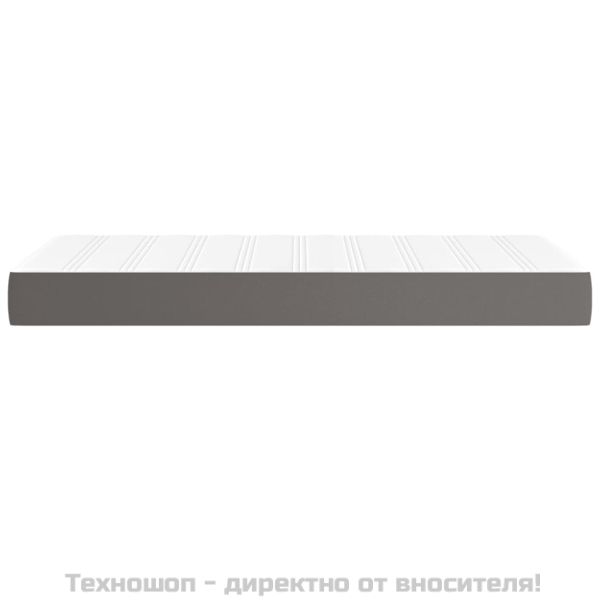 Матрак с покет пружини сив 90x200x20 см изкуствена кожа