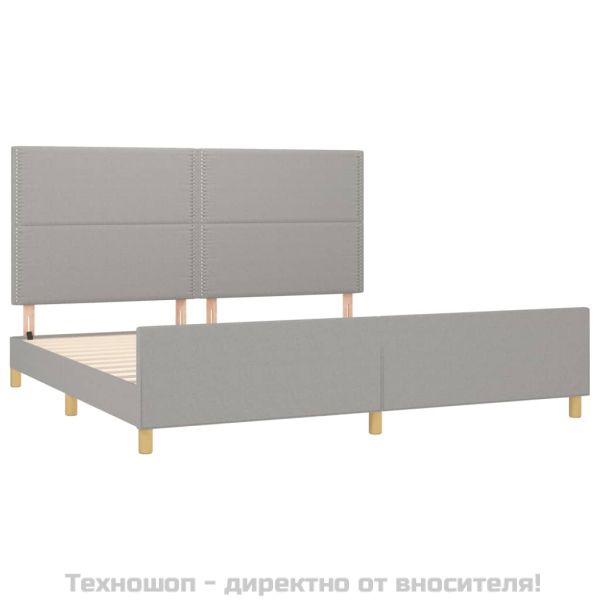 Рамка за легло без матрак, светлосива, 200x200 см, плат