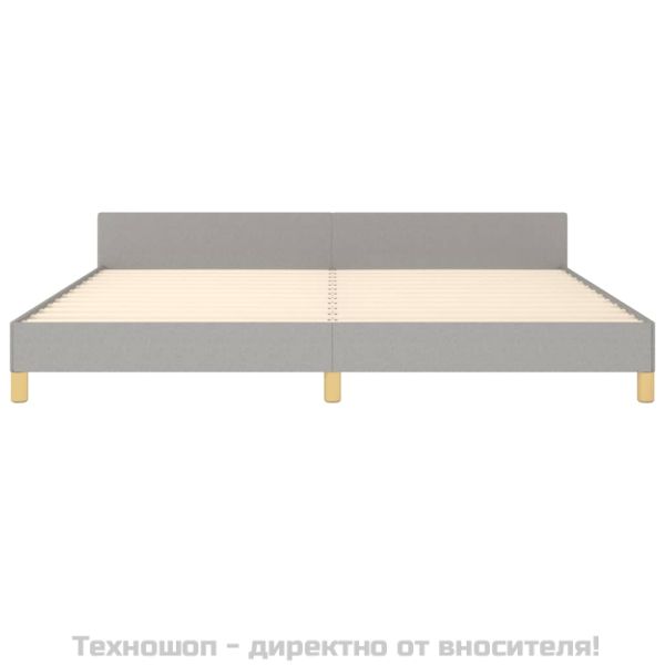 Рамка за легло без матрак, светлосива, 200x200 см, плат