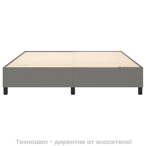 Рамка за легло с пружини, тъмносива, 160x200 см, плат