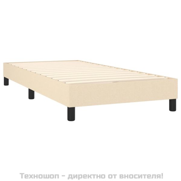Рамка за легло с пружини, кремави, 90x200 см, плат