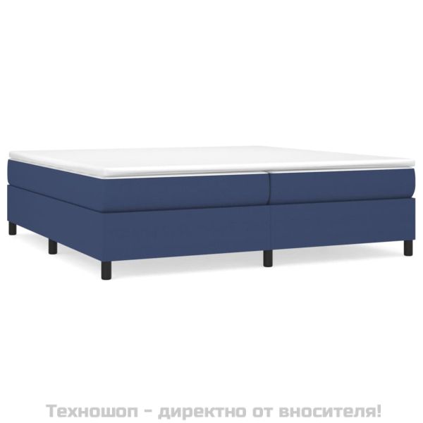 Рамка за легло с пружини, синя, 200x200 см, плат