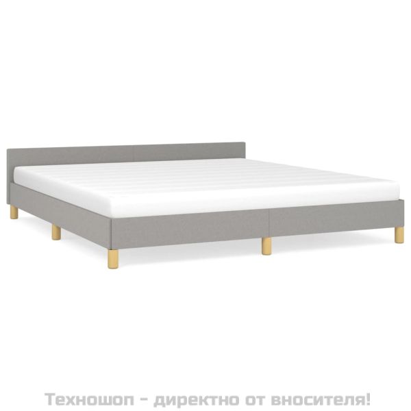 Рамка за легло без матрак, светлосива, 180x200 см, плат