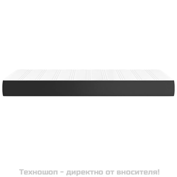 Матрак с покет пружини черен 90x200x20 см изкуствена кожа