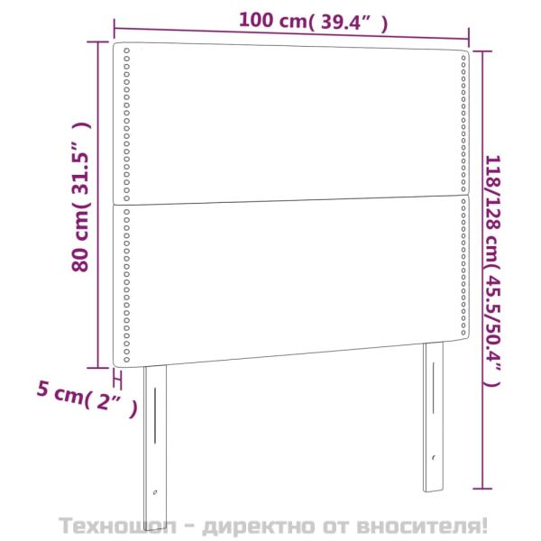 Табла за легло, тъмносива, 100x5x118/128 см, плат