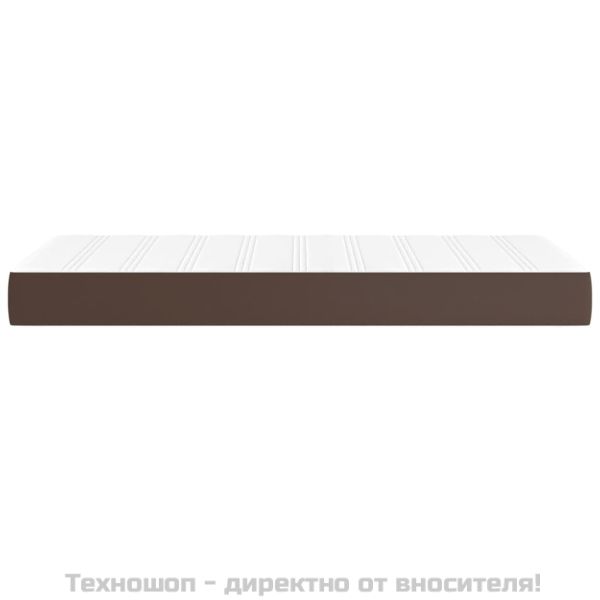 Матрак с покет пружини кафяв 90x200x20 см изкуствена кожа