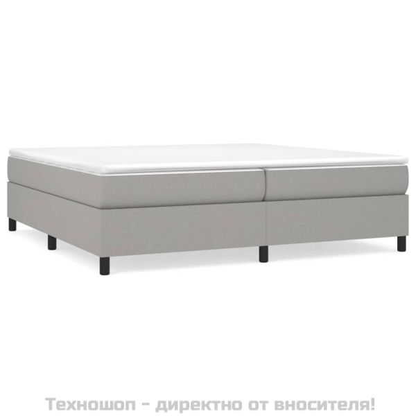 Рамка за легло с пружини, светлосива, 200x200 см, плат