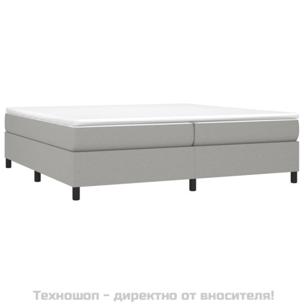 Рамка за легло с пружини, светлосива, 200x200 см, плат