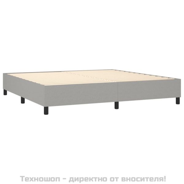 Рамка за легло с пружини, светлосива, 200x200 см, плат